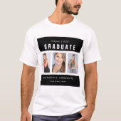 Black White Afstuderen Photo Collage Custom T-Shir T-shirt (Voorkant)