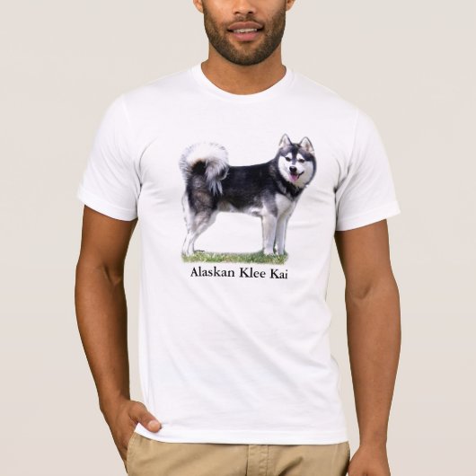 Black & White Alaskan Klee Kai T-shirt (Voorkant)