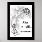 Black & White  Alice in het Wonderland Poster (Voorkant)