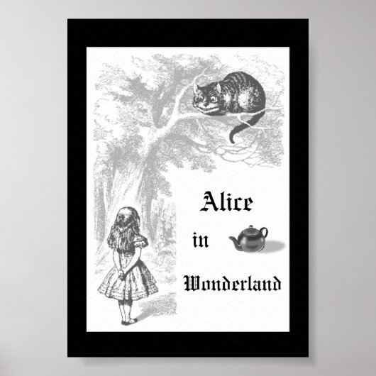 Black & White Alice in het Wonderland Poster (Voorkant)