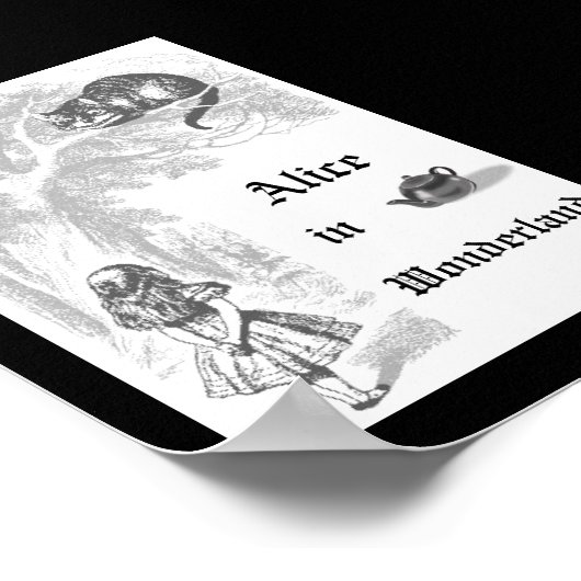 Black & White  Alice in het Wonderland Poster (Hoek)