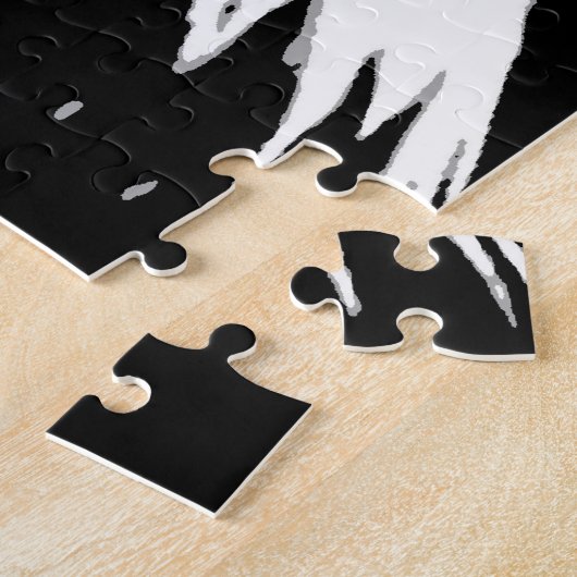 Black White American Bald Eagle Pop Art Legpuzzel (Zijkant)