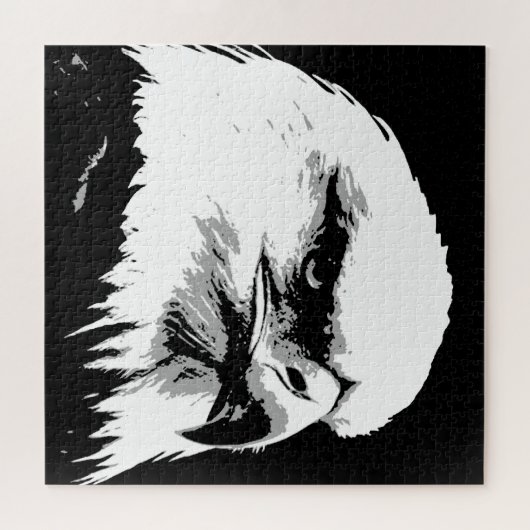 Black White American Bald Eagle Pop Art Legpuzzel (Horizontaal)