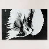 Black White American Bald Eagle Pop Art Legpuzzel (Horizontaal)