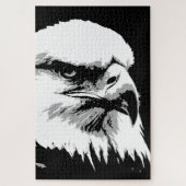 Black White American Bald Eagle Pop Art Legpuzzel (Verticaal)