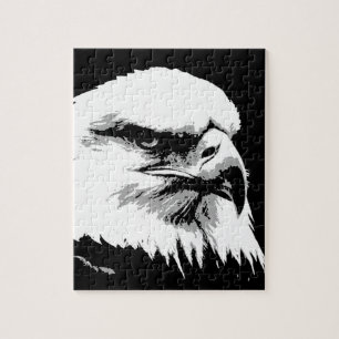 Black White American Bald Eagle Pop Art Legpuzzel
