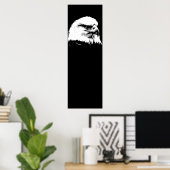 Black White American Bald Eagle Pop Art Poster (Thuiskantoor)
