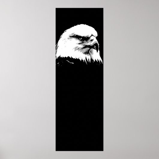 Black White American Bald Eagle Pop Art Poster (Voorkant)