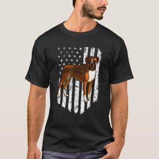 Black White American Flag Boxer 4 juli Verenigde S T-shirt
