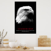 Black White Amerikaanse Eagle Leiderschap Motivati Poster (Keuken)
