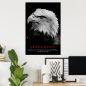 Black White Amerikaanse Eagle Leiderschap Motivati Poster (Thuiskantoor)