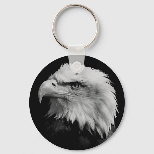 Black White Amerikaanse Eagle Leiderschap Motivati Sleutelhanger (Voorkant)