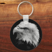 Black White Amerikaanse Eagle Leiderschap Motivati Sleutelhanger (Voorkant)
