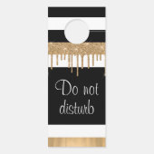 Black White and Gold Wedding Hotel Room Gereservee Deurhanger (Achterkant)