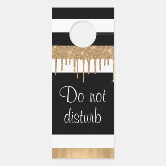 Black White and Gold Wedding Hotel Room Gereservee Deurhanger (Achterkant)
