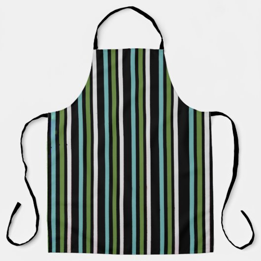 Black, white, and green stripe digital schort (Voorkant)