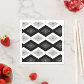 Black, white and grey diamond pattern servet (Insitu)