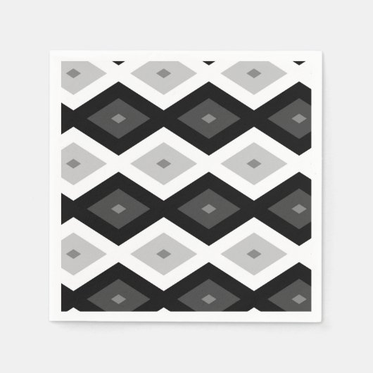 Black, white and grey diamond pattern servet (Voorkant)