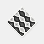 Black, white and grey diamond pattern servet (Hoek)
