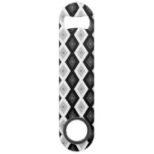 Black, white and grey diamond pattern speed flessenopener (Achterkant)