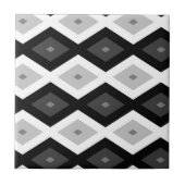 Black, white and grey diamond pattern tegeltje (Voorkant)