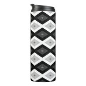 Black, white and grey diamond pattern thermosbeker (Geroteerd rechts)