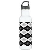 Black, white and grey diamond pattern waterfles  (Voorkant)