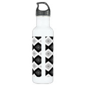 Black, white and grey diamond pattern waterfles  (Achterkant)