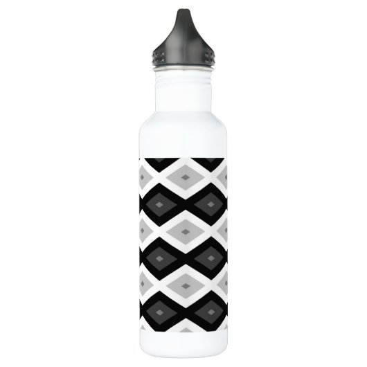Black, white and grey diamond pattern waterfles  (Links)
