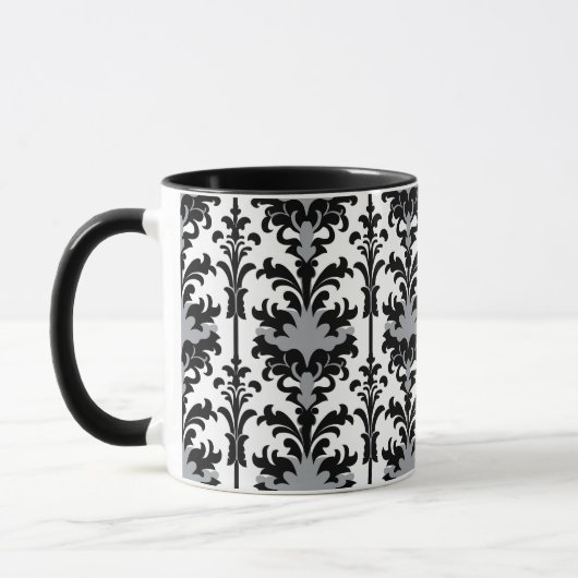 Black White and Grey Floral Damask style Mok (Links)