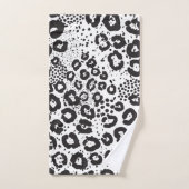 Black White Animal Print Snow Leopard Cheetah Bad Handdoek (Handdoek)