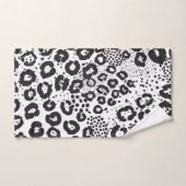 Black White Animal Print Snow Leopard Cheetah Bad Handdoek (Handdoek)