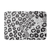 Black White Animal Print Snow Leopard Cheetah Badmat (Voorkant)