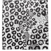 Black White Animal Print Snow Leopard Cheetah Douchegordijn (Voorkant)