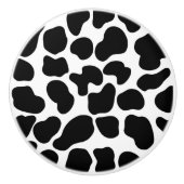 Black White Animal Print Snow Leopard Cheetah Keramische Knop (Voorkant)