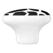 Black White Animal Print Snow Leopard Cheetah Keramische Knop (Zijkant)