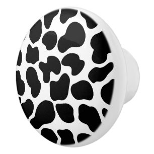 Black White Animal Print Snow Leopard Cheetah Keramische Knop