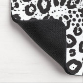 Black White Animal Print Snow Leopard Cheetah Muismat (Hoek)