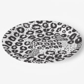 Black White Animal Print Snow Leopard Cheetah Papieren Bordje (Gekanteld)