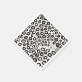 Black White Animal Print Snow Leopard Cheetah Servet (Hoek)