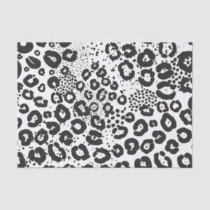 Black White Animal Print Snow Leopard Cheetah Tissuepapier