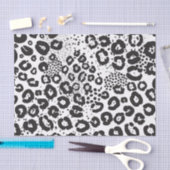 Black White Animal Print Snow Leopard Cheetah Tissuepapier (Craft)