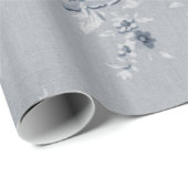 Black White Antiqued  Floral Toile Fabric Cadeaupapier (Rol Hoek)