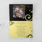 Black+White ANY COLOR Swirl Wedding Invitation (Binnen)