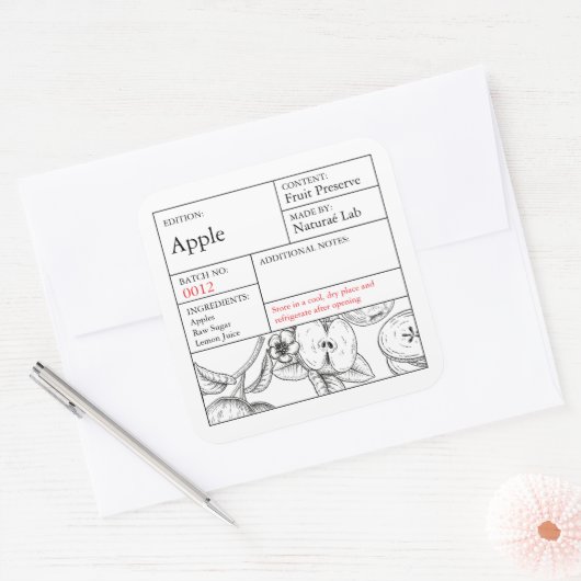 Black & White Apothecary Apple label (Envelop)