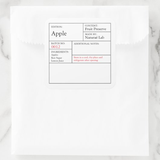 Black & White Apothecary Apple label (Tas)