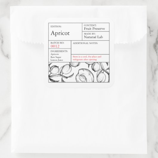 Black & White Apothecary Apricot label (Tas)