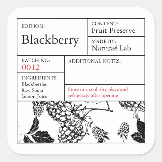 Black & White Apothecary Blackberry label (Voorkant)