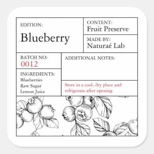 Black & White Apothecary Blueberry label (Voorkant)
