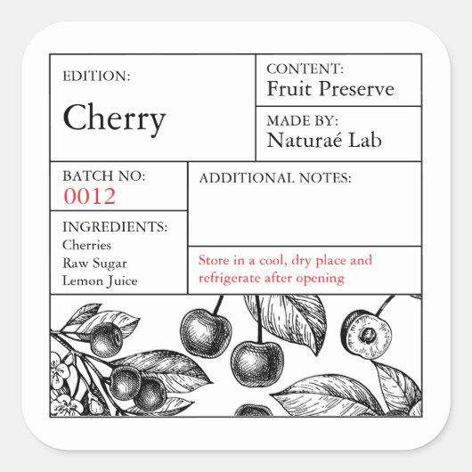 Black & White Apothecary Cherry label (Voorkant)
